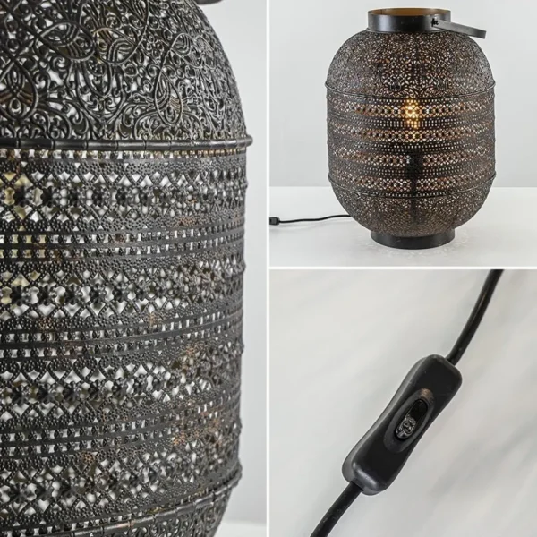 Sale Straluma Grote Oosterse tafellamp lantaarn donker bruin