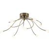Outlet Straluma Grote plafondlamp brons met wit glas inclusief LED
