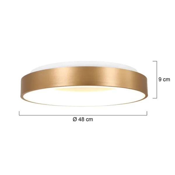 grote_plafondlamp_goud__c_3.webp Best Sale Straluma Grote plafondlamp goud 48 cm inclusief LED