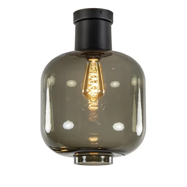 grote_plafondlamp_smoke_g_1.webp Discount Straluma Grote plafondlamp smoke glas met mat zwart