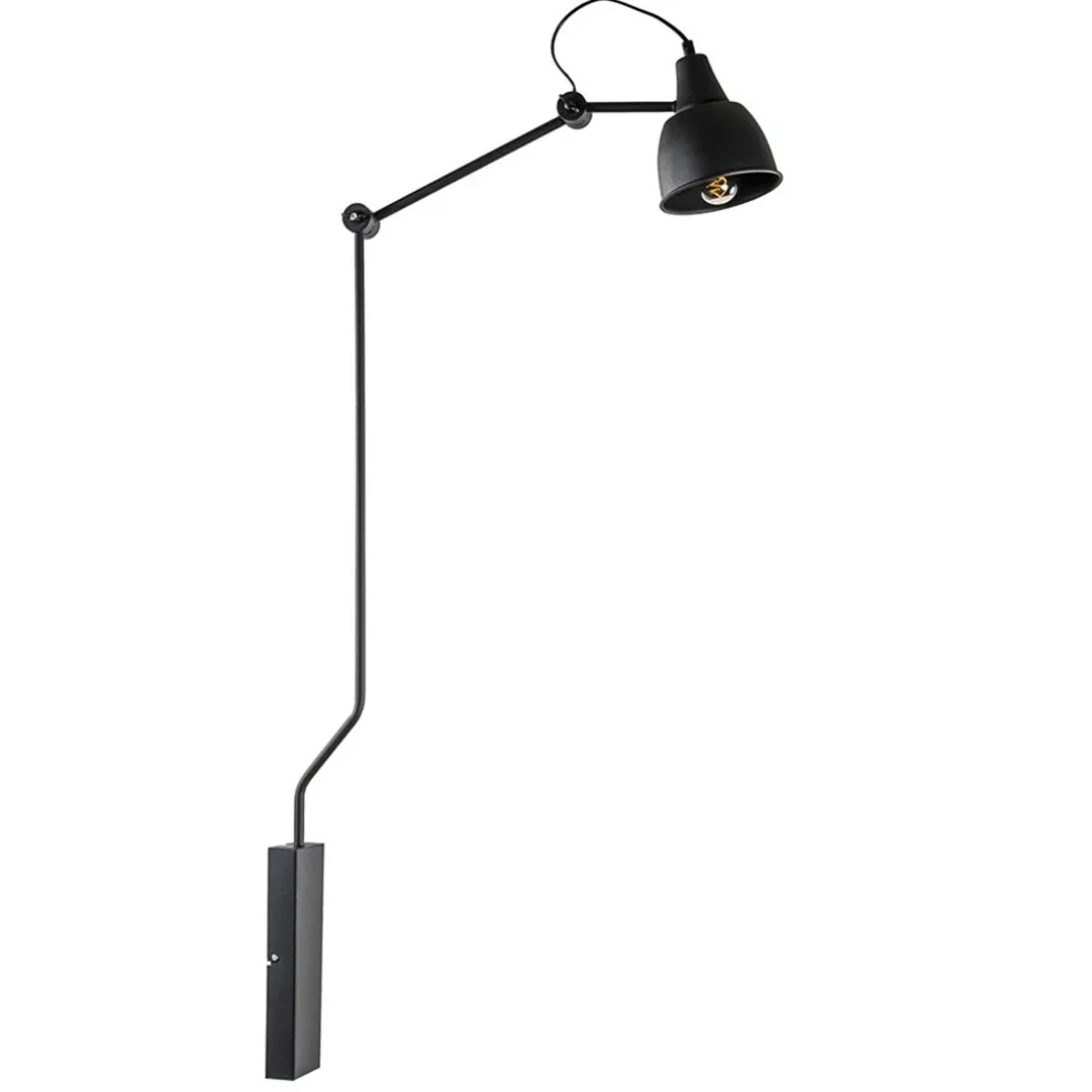 Cheap Straluma Grote retro wandlamp met zwarte kap verstelbaar