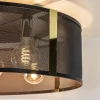 Best Straluma Grote ronde plafondlamp zwart gaas met goud