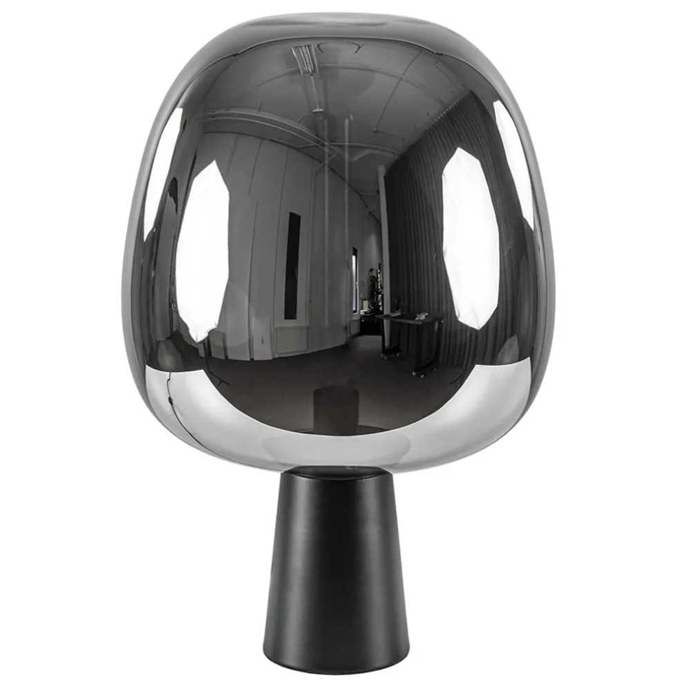 Cheap Straluma Grote tafellamp Amarah zwart met smoke glazen kap