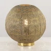 Outlet Straluma Grote tafellamp antiek messing met decoratief dessin