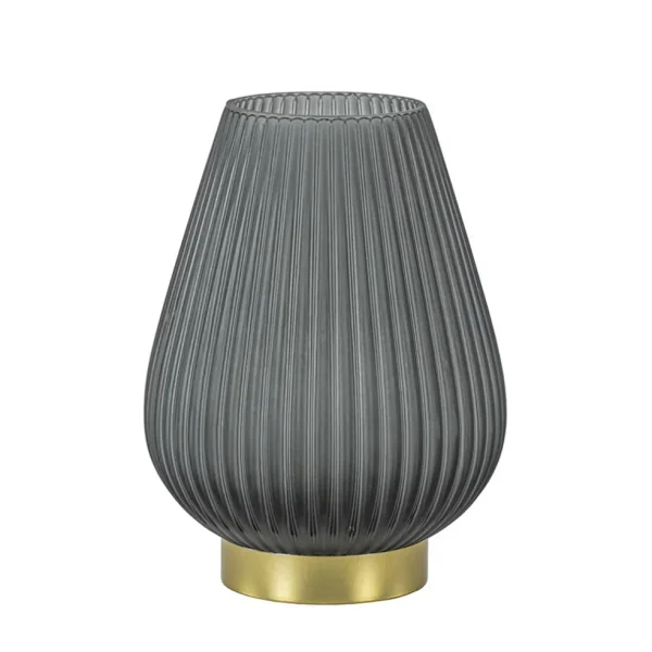 Cheap Straluma Grote tafellamp Tajera op batterij mat grijs/goud L&L