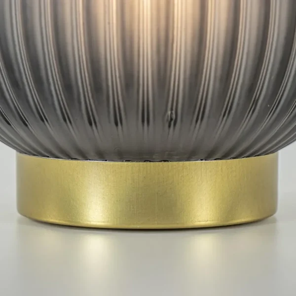 Cheap Straluma Grote tafellamp Tajera op batterij mat grijs/goud L&L