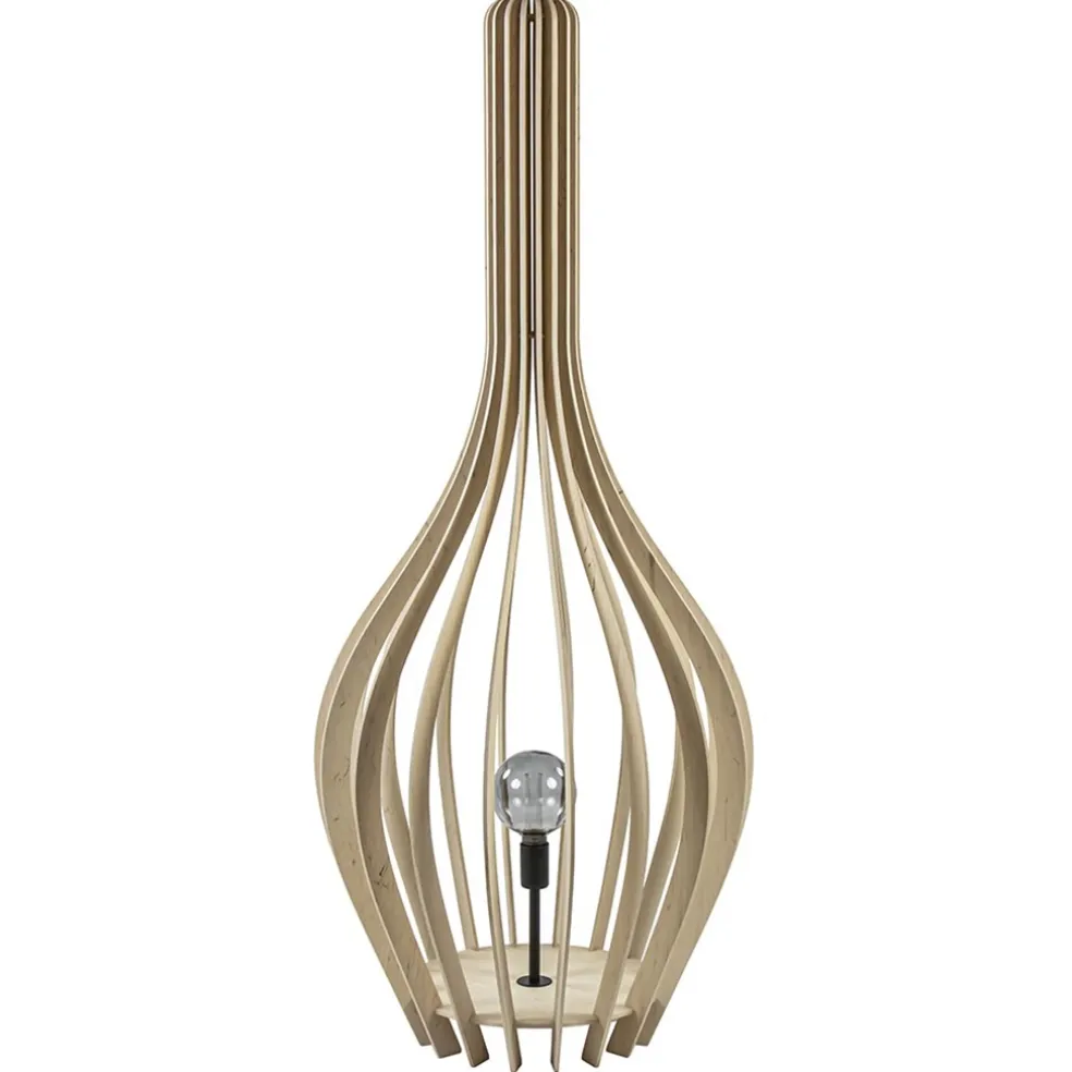 grote_vloerlamp_kegel_nat_0.webp Best Straluma Grote vloerlamp kegel naturel hout met zwart