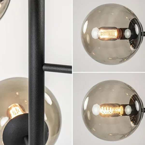 grote_vloerlamp_lichts_zw_3.webp Best Straluma Grote vloerlamp 6-lichts zwart met smoke glazen bollen