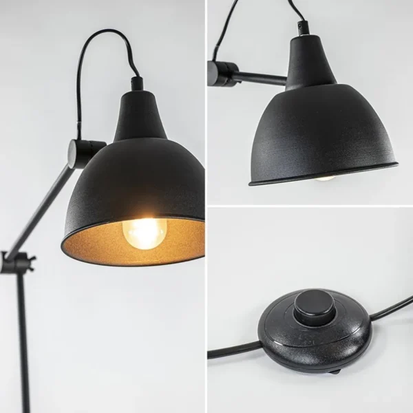 grote_vloerlamp_retro_mat_2.webp Flash Sale Straluma Grote vloerlamp retro mat zwart verstelbaar
