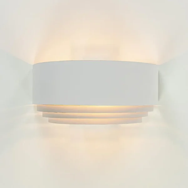 Online Straluma Half ronde wandlamp wit met goud