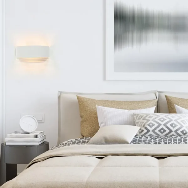 Online Straluma Half ronde wandlamp wit met goud