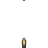 Fashion Straluma Hanglamp 1 lichts zwart/marmer met smoke glas