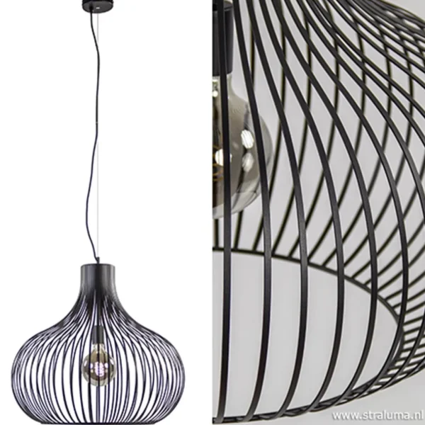 hanglamp_aglio_draad_zwar_2.webp Sale Straluma Hanglamp Aglio draad zwart 60cm