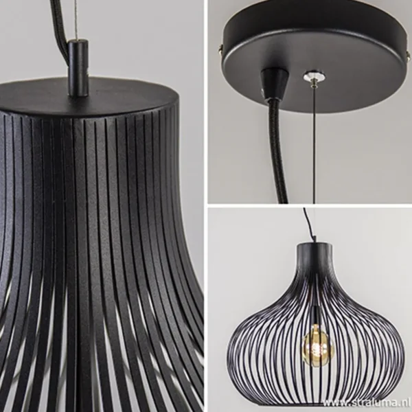 hanglamp_aglio_draad_zwar_3.webp Sale Straluma Hanglamp Aglio draad zwart 60cm