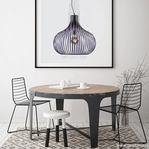 hanglamp_aglio_draad_zwar_4.webp Sale Straluma Hanglamp Aglio draad zwart 60cm