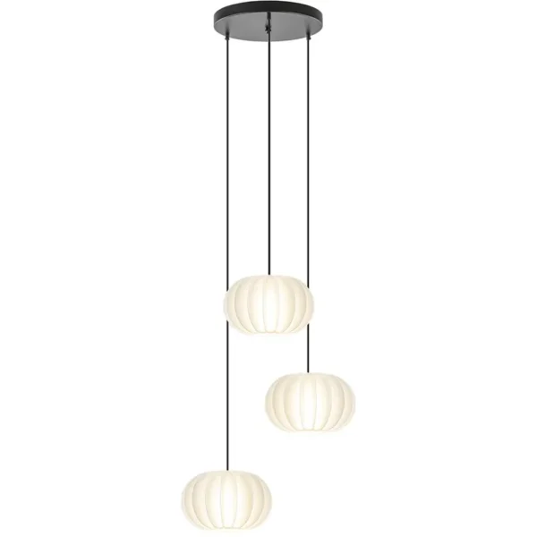 hanglamp_arena_l_rond_zwa_1.webp Sale Straluma Hanglamp Arena 3L rond zwart/kap wit