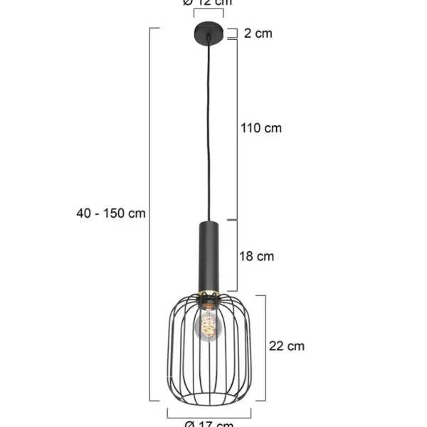 hanglamp_aureole_cilinder_3.webp Cheap Straluma Hanglamp Aureole cilinder smal zwart