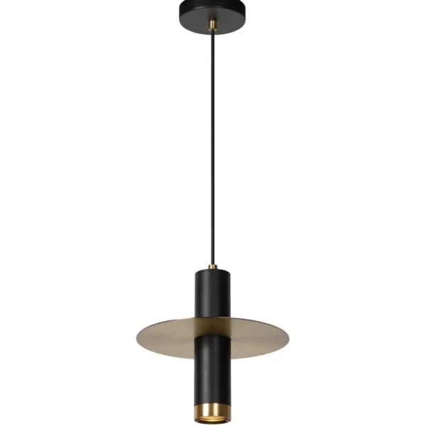hanglamp_badkamer_zwart_m_1.webp Cheap Straluma Hanglamp badkamer zwart met brons IP44