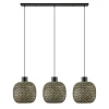 Online Straluma Hanglamp balk 3L zwart + bamboe
