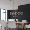 Fashion Straluma Hanglamp balk zwart 5-lichts smoke glas