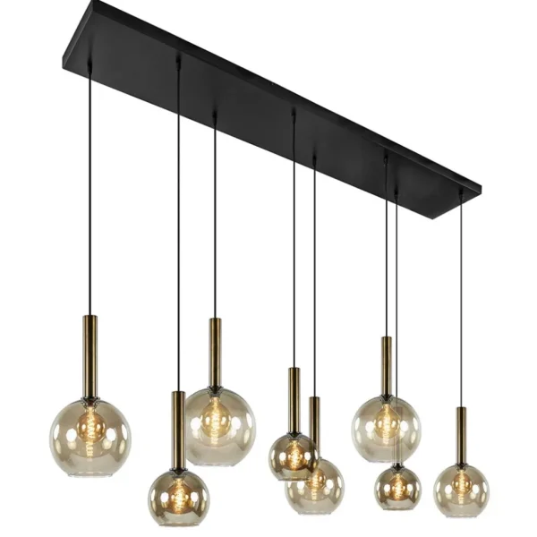hanglamp_bella_l_zwartbro_1.webp Best Straluma Hanglamp Bella 8L zwart/brons/smoke mix
