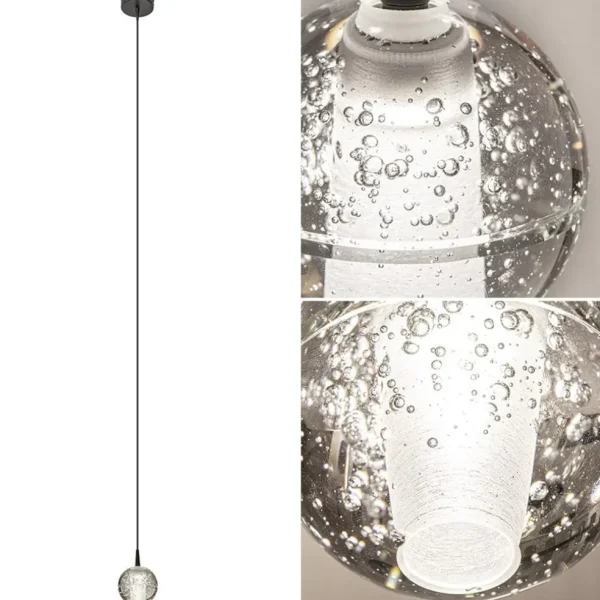 Outlet Straluma Hanglamp Bubbles 1L zwart/helder dtw