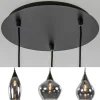 Clearance Straluma Hanglamp Cambio 3L rond zwart smoke glas