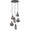 Sale Straluma Hanglamp Cambio 6L zwart + smoke glas mix