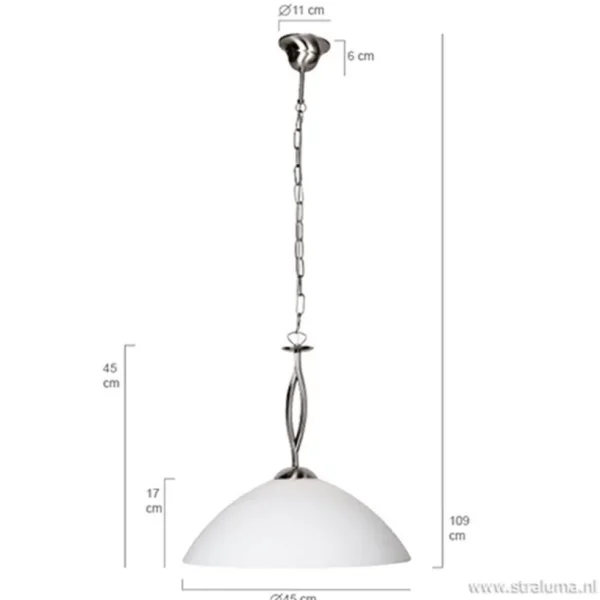 Discount Straluma Hanglamp Capri staal/glas woonkamer
