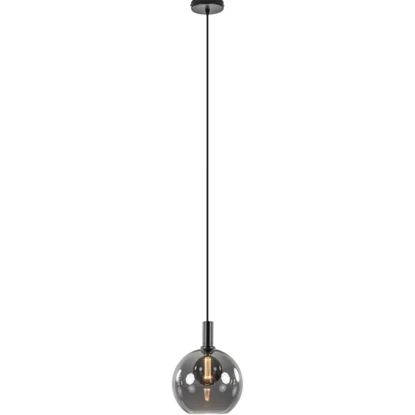 Fashion Straluma Hanglamp Chandra 1L zwart + glas 30cm