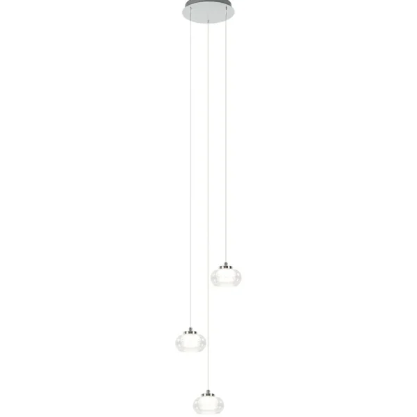 Fashion Straluma Hanglamp chroom/helder glas 3-lichts