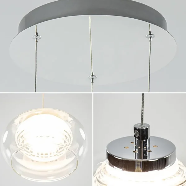 Fashion Straluma Hanglamp chroom/helder glas 3-lichts