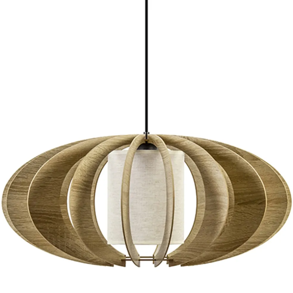 hanglamp_cm_houten_lamell_0.webp Outlet Straluma Hanglamp 64cm houten lamellen+linnen kap