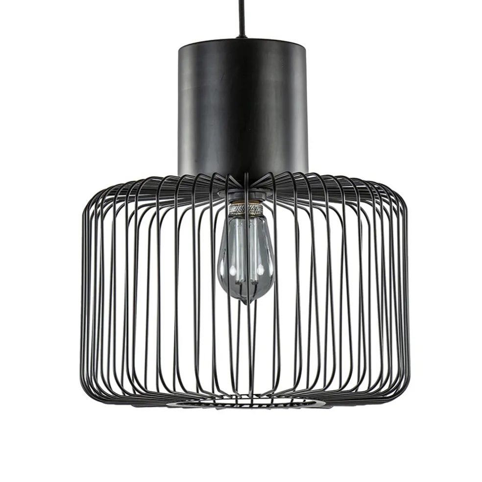 hanglamp_draad_cilinder_z_0.webp Shop Straluma Hanglamp draad cilinder zwart met klos