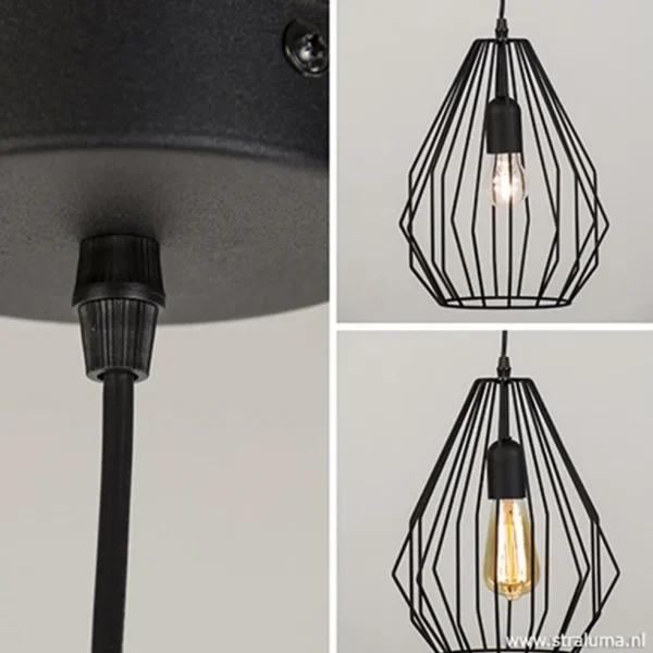 Hot Straluma Hanglamp draad mat zwart