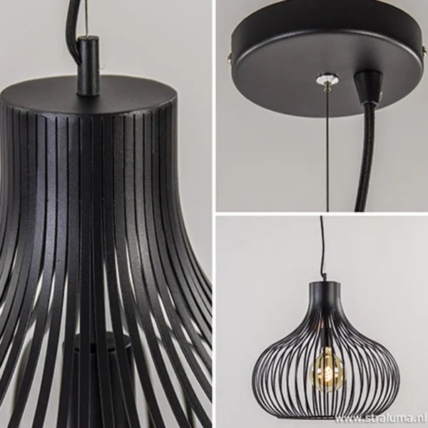 Discount Straluma Hanglamp draad zwart groot 48cm