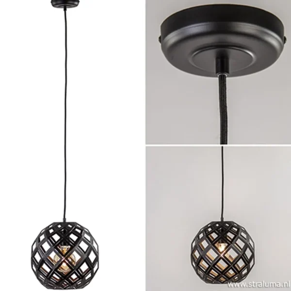 Sale Straluma Hanglamp Emma bol zwart 30cm