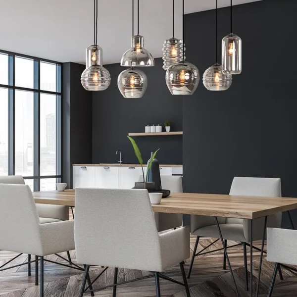 Sale Straluma Hanglamp Fantasy 8L zwart + smoke glas mix