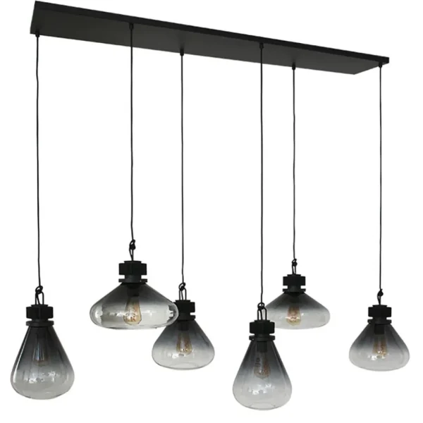 Store Straluma Hanglamp Flere 6L zwart smoke/clear glas