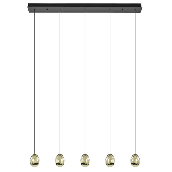 Outlet Straluma Hanglamp Golden Egg 5L zwart/goud