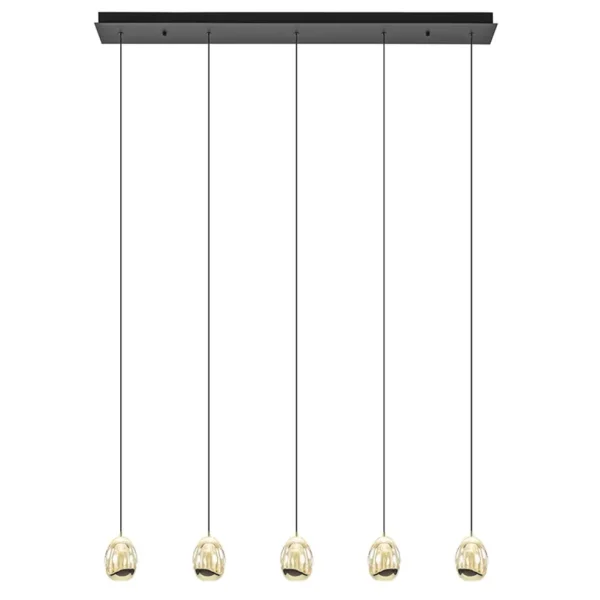 Outlet Straluma Hanglamp Golden Egg 5L zwart/goud