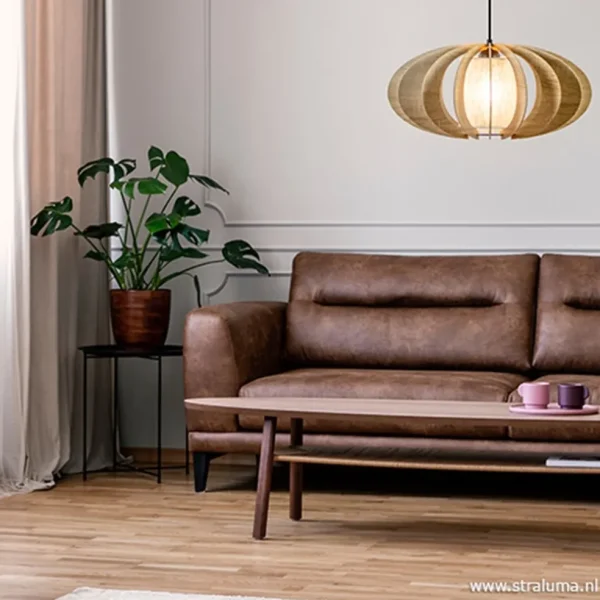 hanglamp_houten_lamellen__4.webp Discount Straluma Hanglamp houten lamellen + kap 50cm