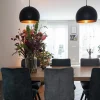 Fashion Straluma Hanglamp Jaicey bol zwart/goud