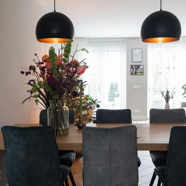 Fashion Straluma Hanglamp Jaicey bol zwart/goud