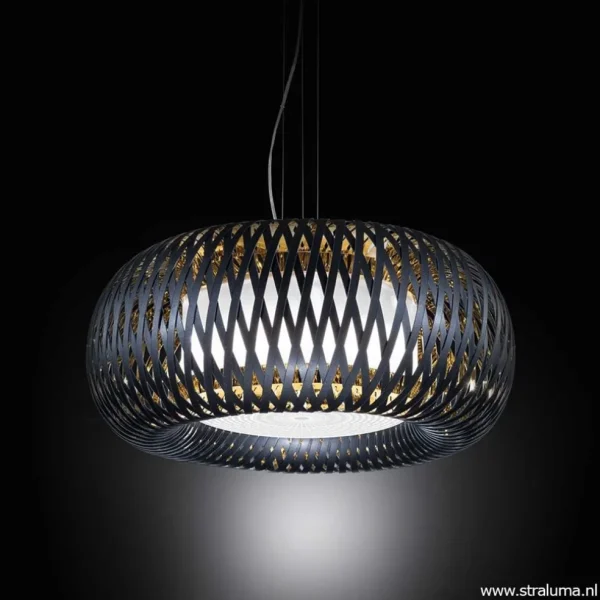 hanglamp_kalatos_zwartgou_2.webp Online Straluma Hanglamp Kalatos zwart/goud 63cm