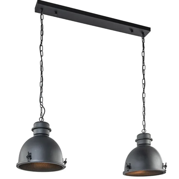 hanglamp_l_industrieel_zw_1.webp Discount Straluma Hanglamp 2L industrieel zwart/grill