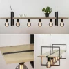 hanglamp_l_zwart_met_hout_2.webp Discount Straluma Hanglamp 6L zwart met houten planken
