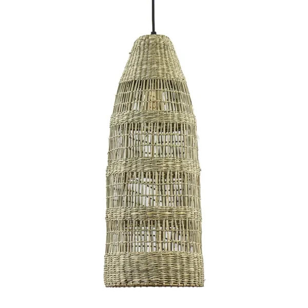 Outlet Straluma Hanglamp Latika smal zeegras naturel met zwart