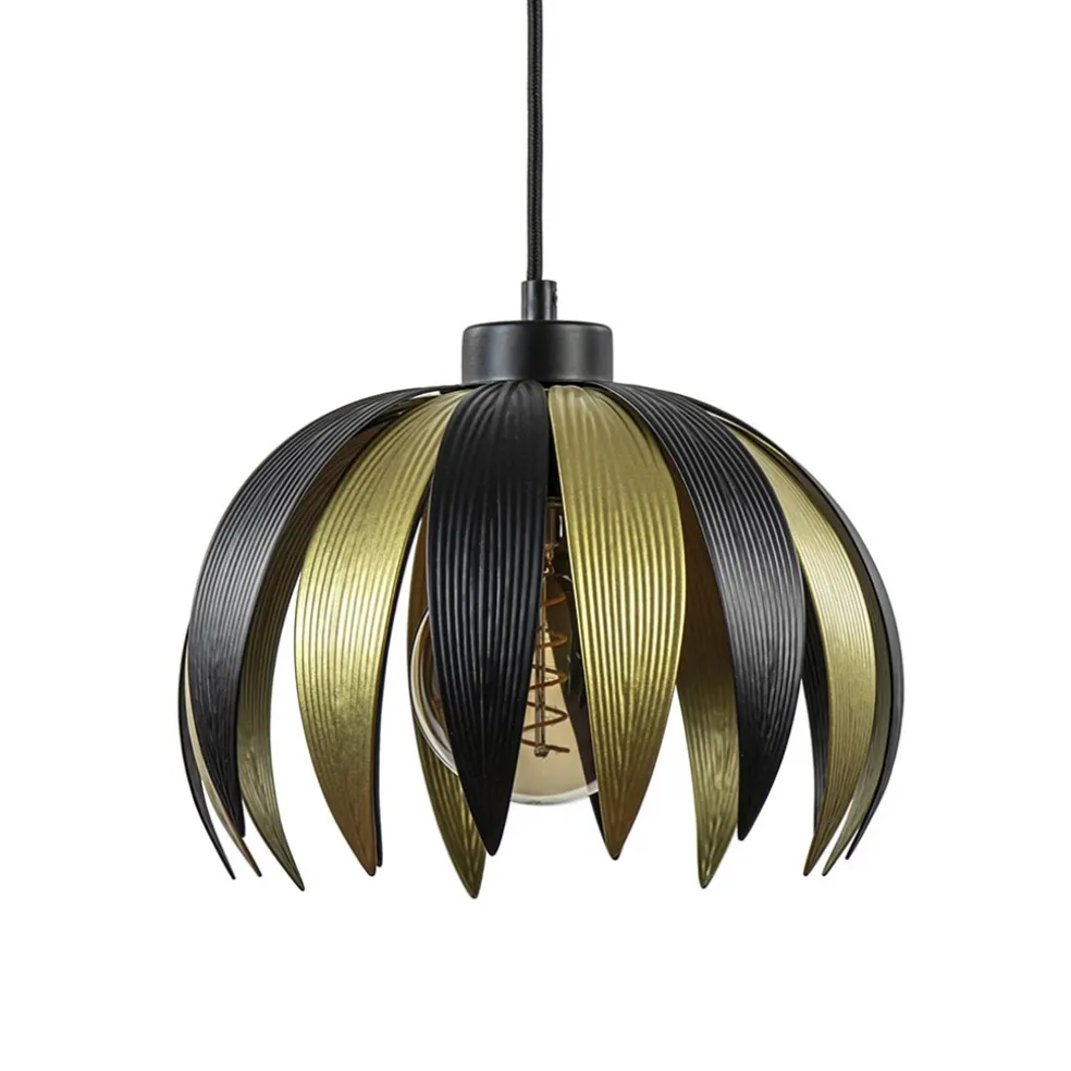 hanglamp_leaves_mat_zwart_0.webp Clearance Straluma Hanglamp leaves mat zwart met goud