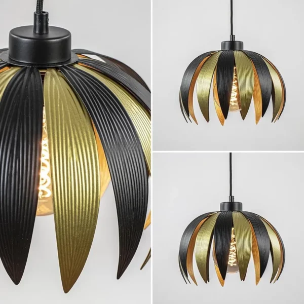 hanglamp_leaves_mat_zwart_3.webp Clearance Straluma Hanglamp leaves mat zwart met goud